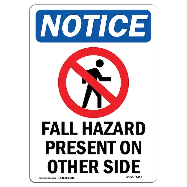 OSHA, Fall Hazard Present, 5in X 3.5in, 10PK, 3.5" W, 5" H, Portrait, PK10, OS-NS-D-35-V-12426-10PK